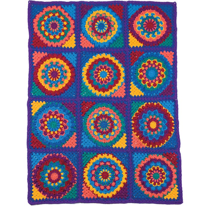 Mandala Granny Afghan Crochet Pattern - (PDF) Digital Download