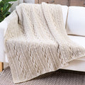 Chained Loop Aran Throw Blanket Crochet Pattern - (PDF) Digital Download