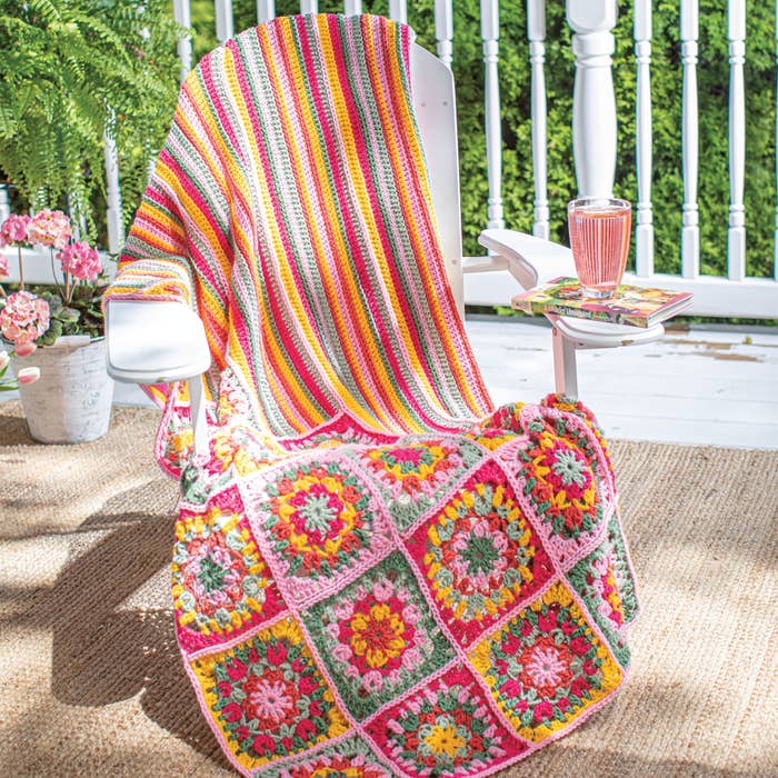 Dahlia Festival Throw Blanket Crochet Pattern - (PDF) Digital Download