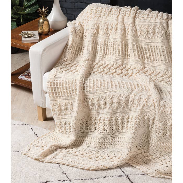 Cable Play Afghan Crochet Pattern - (PDF) Digital Download
