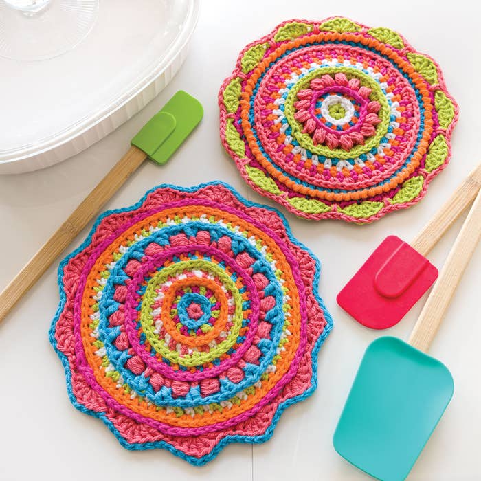 GABBY'S SIGNATURE DESIGNS: Happy Mandala  Hot Pads Crochet Pattern - (PDF) Digital Download