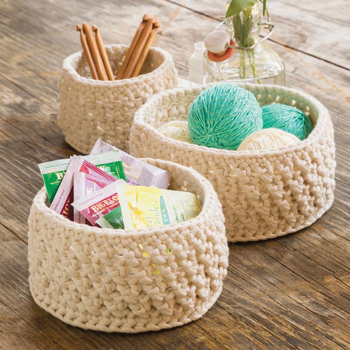 Decorative Baskets Crochet Pattern - (PDF) Digital Download