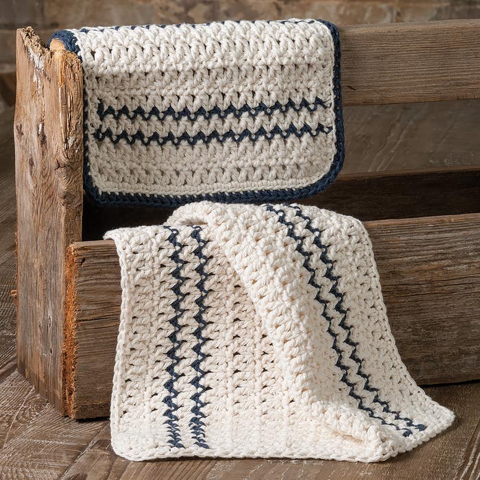 Pillow Ticking Kitchen Set Crochet Pattern - (PDF) Digital Download