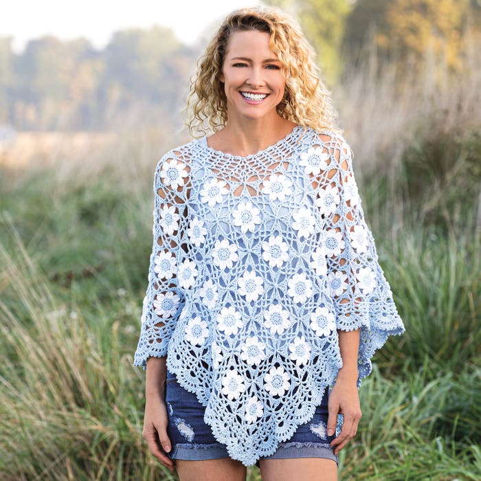 Field of Flowers Poncho Crochet Pattern - (PDF) Digital Download