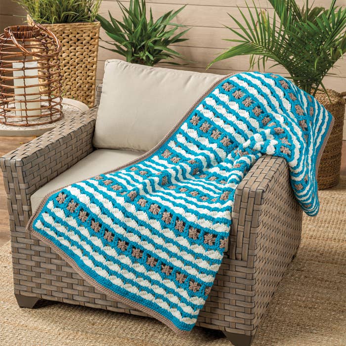 Starfish & Seashells Throw Blanket Crochet Pattern - (PDF) Digital Download