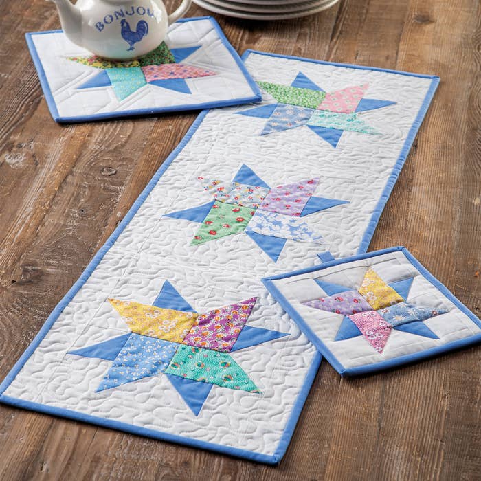 Floating Stars Table Set Quilt Pattern - (PDF) Digital Download