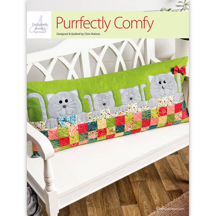 EXCLUSIVELY GABBY'S QUILT DESIGNS: Purrfectly Comfy Bench Pillow Quilt Pattern - (PDF) Digital Download