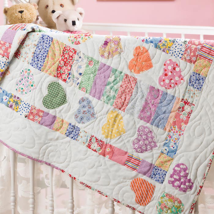 Hearts A-Flutter Baby Quilt Pattern - (PDF) Digital Download