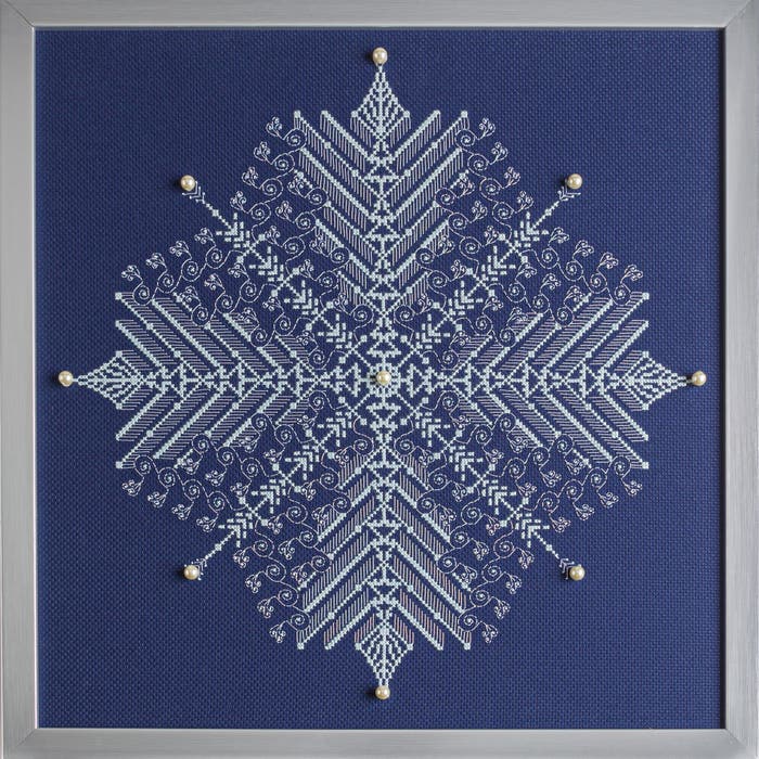 Elegant Snowflake Cross-Stitch Pattern - (PDF) Digital Download